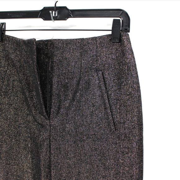 Veronica Beard Stila Black Gold Wool Blend Ankle Pants Size 00 NWT - Picture 9 of 11